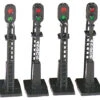 Bachmann Non-Operating Block Signal -- Black Pkg(4) - HO