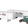 Bachmann White Tractor W/2 Piggyback Van Trailers - Assembled -- Canadian Pacific (green Tractor,