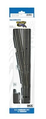 Bachmann Decoder-Equipped Nickel-Silver Turnout - E-Z Track? -- #6 Left Hand - HO