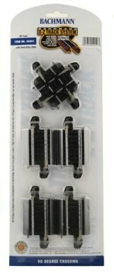 Bachmann Crossing W/Steel Rail & Black Roadbed - E-Z Track? -- 90-Degree - HO
