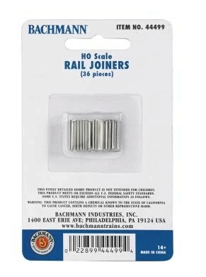 Bachmann E-Z Track? Accessories -- Rail Joiners Pkg(36) - HO 1 Bachmann E-Z Track? Accessories -- Rail Joiners Pkg(36) - HO