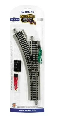 Bachmann Remote Turnout W/Nickel Silver Rail & Gray Roadbed - E-Z Track? -- Left Hand - HO