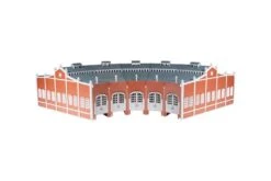 Bachmann Five-Stall Brick Roundhouse -- Kit W/5 E-Z Track? 9" Straights, 5 Bumpers - HO