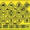 Blair Line Highway Signs -- Warning #1 1971-Present (black, Yellow) - HO