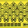 Blair Line Highway Signs -- Warning #2 1948-Present (black, Yellow) - HO