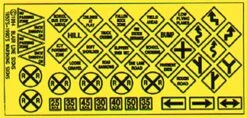 Blair Line Highway Signs -- Warning #2 1948-Present (black, Yellow) - HO