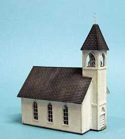 Blair Line Church -- 4-7/8 X 3 X 6-1/2" 12.1 X 7.5 X 16.2cm - HO Kit