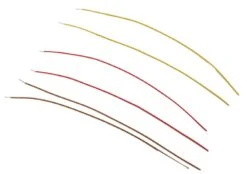Detail Associates MU Jumper Cable .020" Vinyl 3" Long Pkg(6) -- 2 Each Red, Brown & Yellow - HO