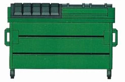 Hi-Tech Details Trash/Recycling Dumpster -- Kit (green) Pkg(3) - HO