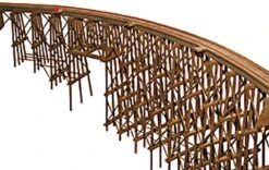 JV Models Curved Wood Trestle -- Kit - 36 X 16" - HO