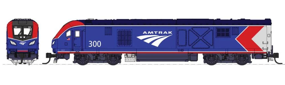 Kato Siemens ALC-42 Charger & 3 Cars Train-Only Set - Standard DC -- Amtrak #302, Sleeper, Coach, 1 Kato Siemens ALC-42 Charger & 3 Cars Train-Only Set - Standard DC -- Amtrak #302, Sleeper, Coach,