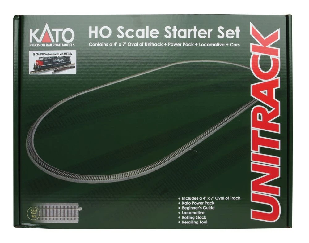 Kato Freight Starter Set - Unitrack -- Southern Pacific C44-9W, MAXI-IV Well Car - HO 1 Kato Freight Starter Set - Unitrack -- Southern Pacific C44-9W, MAXI-IV Well Car - HO