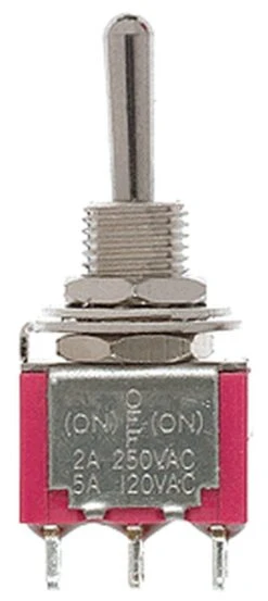 Miniatronics Miniature Toggle Switches -- SPDT 5Amp 120V Momentary Pkg(5)