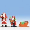 NOCH Christmas Figures -- 3 Santas, Child On Knee, 2 Helpers & Sleigh - HO