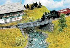 NOCH Curved "Steel" Bridge -- 7" (18cm) Long X 15/16" (2.4cm) High - HO