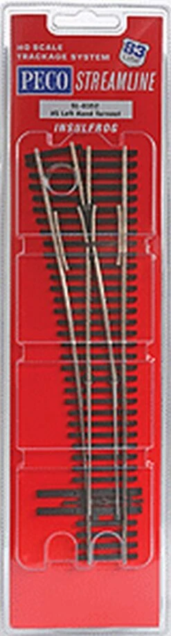 PECO Streamline Code 83 No.5 Insulfrog Turnout - Nickel Silver -- Left Hand - HO