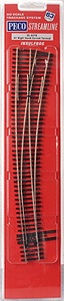 PECO North American Style Code 83 Insulfrog Curved Turnout -- #7 Right - HO