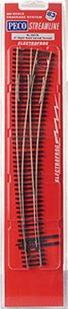 PECO North American Style Code 83 Curved Turnout Electrofrog -- #7 Right - HO