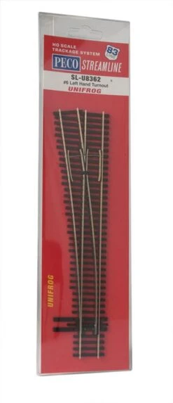 PECO North American-Style Code 83 #6 Turnout - Streamline -- Left Hand, Unifrog - HO