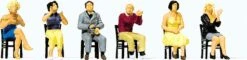 Preiser Kg Sports & Recreation Seated Spectators Clapping -- 2 Men, 4 Women - HO