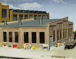 Walthers Cornerstone Three-Stall Roundhouse -- Kit - 14 X 14-1/4 X 4-11/16" - HO