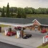 Walthers Cornerstone Modern Gas Station -- Kit - Main Building: 10-7/16 X 6-1/2 X 3-1/8" - HO