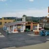 Walthers Cornerstone Vintage Gas Station -- Kit - Main Building: 10-1/2 X 9 X 3-3/16" 26.6 X 22.8