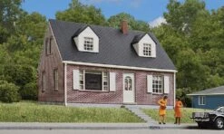 Walthers Cornerstone Brick Cape Cod House - Kit -- 4-1/4 X 3-5/8 X 3" 10.7 X 9.2 X 7.6cm - HO