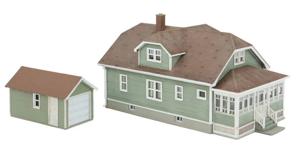 Walthers Cornerstone Updated American Bungalow With Single Car Garage -- Kit - HO 1 Walthers Cornerstone Updated American Bungalow With Single Car Garage -- Kit - HO