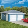 Walthers Cornerstone Two-Car Garage -- Kit - 3-1/8 X 3-1/8 X 2" 7.9 X 7.9 X 5cm Over Eaves - HO