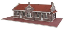 Walthers Cornerstone Brick Mission-Style Depot -- Kit - 11-1/4 X 6-3/8 X 3-3/4" 28.5 X 16.9 X 9.5
