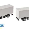 Walthers SceneMaster International 4900 Truck - Assembled -- Single-Axle Box Van (red Cab, White B