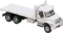 Walthers SceneMaster International? 7600 3-Axle Flatbed Truck - Assembled -- White With Railroad M