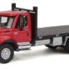 Walthers SceneMaster International? 7600 3-Axle Flatbed Truck - Assembled -- Red Cab, Black Flatbe