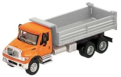 Walthers SceneMaster International? 7600 3-Axle Heavy-Duty Dump Truck - Assembled -- Orange Cab, S