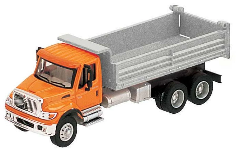 Walthers SceneMaster International? 7600 3-Axle Heavy-Duty Dump Truck - Assembled -- Orange Cab, S 1 Walthers SceneMaster International? 7600 3-Axle Heavy-Duty Dump Truck - Assembled -- Orange Cab, S