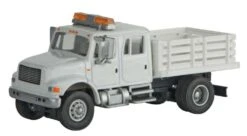 Walthers SceneMaster International? 4900 Crew-Cab Open Stake-Bed Utility Truck - Assembled -- Whit