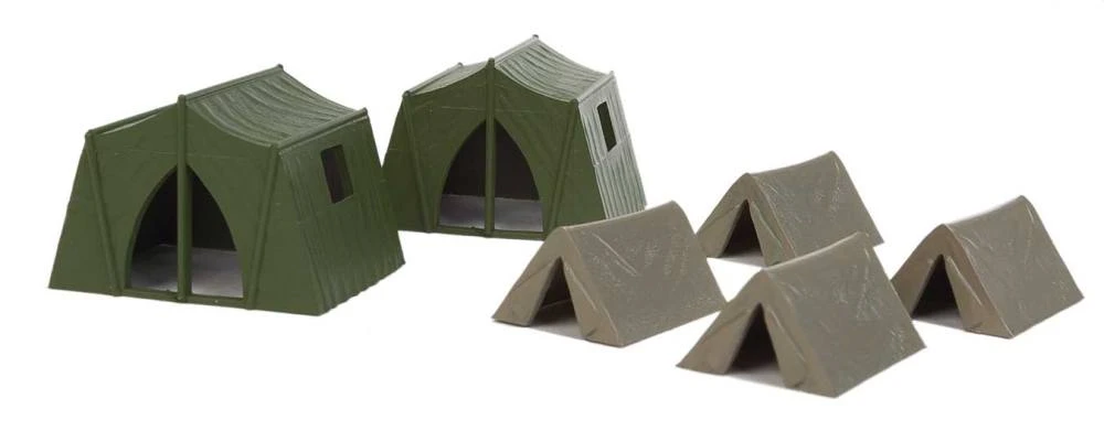 Walthers SceneMaster Camping Tents -- 4 Small, 2 Large - HO 1 Walthers SceneMaster Camping Tents -- 4 Small, 2 Large - HO
