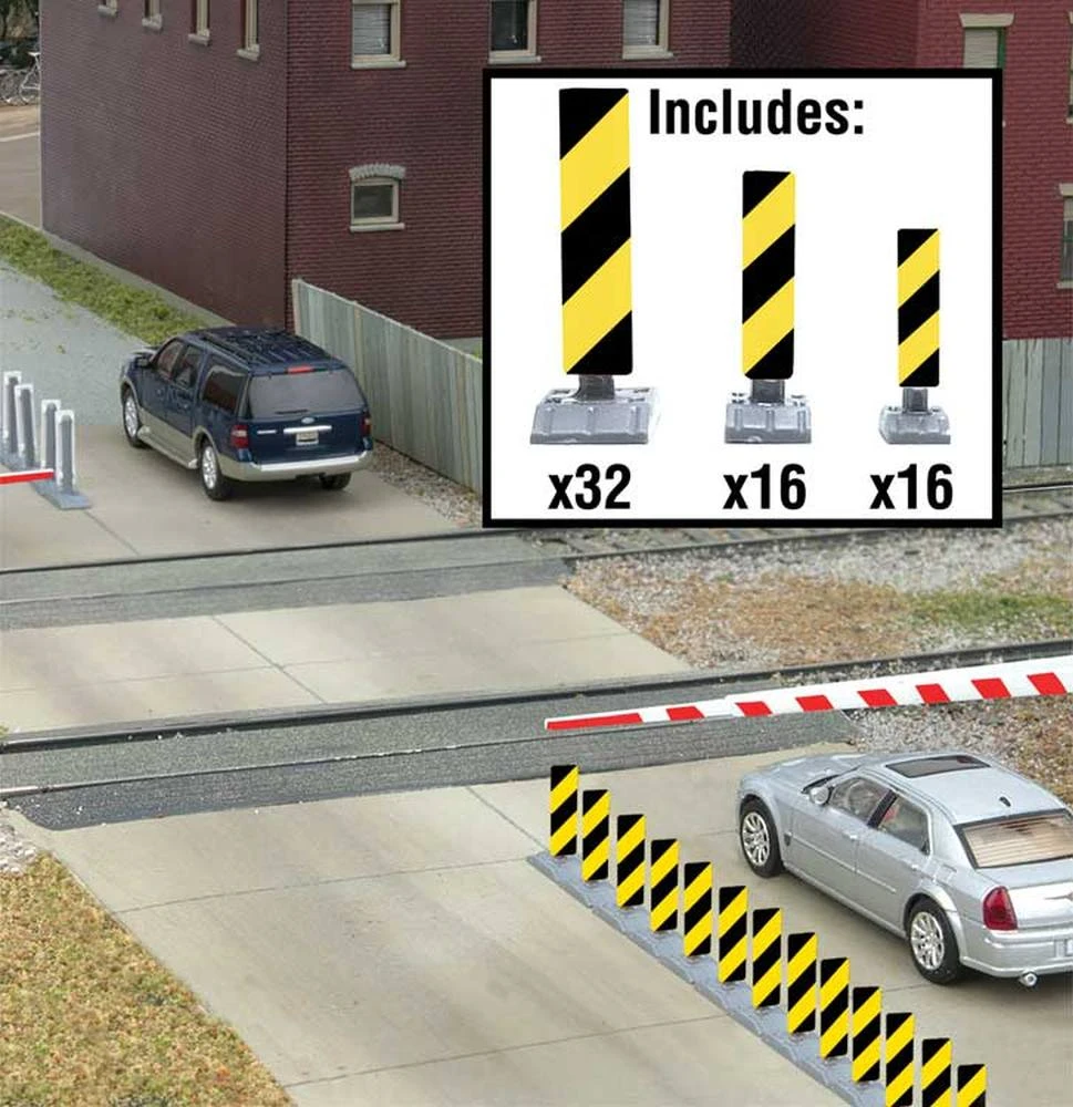 Walthers SceneMaster Quiet Crossing Lane Markers -- Kit (yellow, Black Stripes) - HO 1 Walthers SceneMaster Quiet Crossing Lane Markers -- Kit (yellow, Black Stripes) - HO