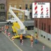 Walthers SceneMaster Construction Lane Markers -- Kit (white, Red Stripes) - HO