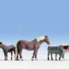 Walthers SceneMaster Large Farm Animals -- 9 Assorted Horses And Cattle - HO